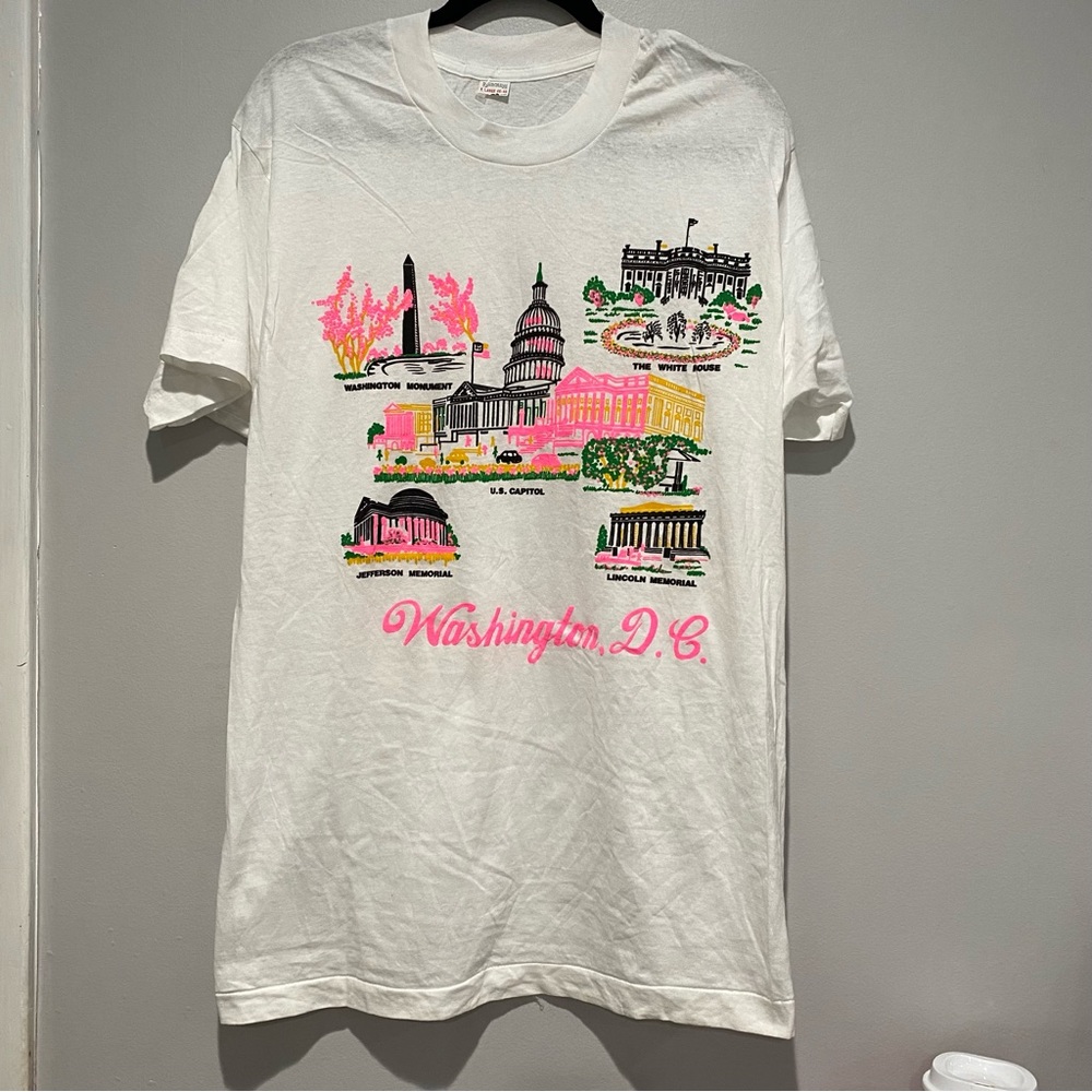 Vintage Single Stitch Washington D C Short Sleeve Tee Shirt Size XL